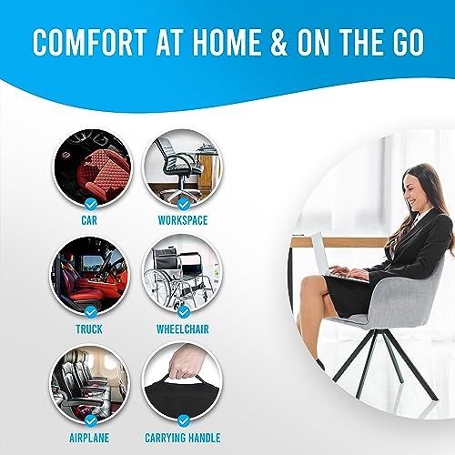 ElevateEase Breathable Memory Foam Seat Cushion for Office Chair, Car